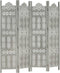 vidaXL - Kamerscherm - 4 - panelen - handgesneden - 160x165 - cm - mangohout - grijs