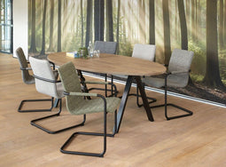 Vergadertafel Victory 220x110cm frame Aluminium (RAL9006) blad Halifax Eiken