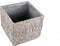 PTMD Jenah Brown Cement Pot Cross Pattern Square XL