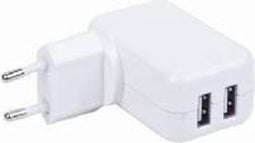 EnerGenie EG-UC-AC1 - USB Lader - Laadt 2 apparaten tegelijkertijd op - Wit