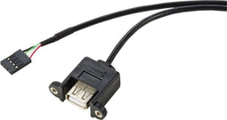 Renkforce USB-kabel USB 2.0 Shrouded header 4-polig, USB-A bus 0.60 m Zwart Schroefbaar RF-5719748