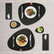 KitchenLove Placemat Set - Vilt - Hittebestendig - Antislip - Zwart (6 stuks)