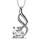 Yolora Dames Ketting - Kalpa Camaka Kristal Hanger - 18K Wit Verguld - Zilverkleurig