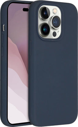 Accezz Liquid Silicone Backcover iPhone 14 Pro - Schokabsorberend - Donkerblauw
