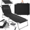 tectake® Chloe - Ligstoel - 4-voudig verstelbare rugleuning - Zwart