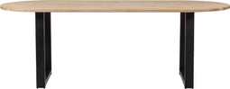 WOOOD Tablo Tafel Ovaal met U-Poot - Eiken/Metaal - 75x220x90