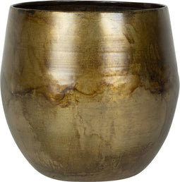 Ter Steege Bloempot-Sierpot Metaal Brons-Bruin-Goud D 28 H 25 cm