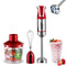 Royalty Line® ESMS800 Staafmixer Set - 3 in 1 Mixer / Hakmolen / Garde - 800W - BPA Vrij - Handmixer - 20 Snelheidsinstellingen - RVS / Rood