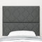 vidaXL - Hoofdbord - met - Diamant - Blokken - Ontwerp - - - Donkergrijs - - - 100 - cm - - - Stof