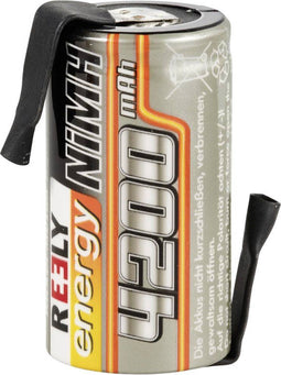 Reely Accucel NiMH Sub-C 1.2 V 4200 mAh Met soldeerlip