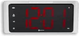 Amplicomms TCL-410 Jumbo LED wekker voor slechtzienden en slechthorenden | Trilpad | Zeer luid weksignaal | Zendergestuurd | Zilver