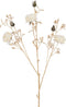 J-Line bloem Rozenstruik 3 Bloemen + Knoppen - kunststof - creme/goud