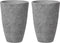 CAMIA - Bloempot set van 2 - Grijs - Stenenmix