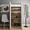 vidaXL - Schoenenkast - 80x35,5x180cm - bewerkt - hout - wit - sonoma - eikenkleurig