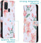 iMoshion Hoesje Geschikt voor Samsung Galaxy A21s Hoesje Met Pasjeshouder - iMoshion Design Softcase Bookcase - Wit / Roze / Blossom Watercolor