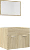 vidaXL - 2-delige - Badkamermeubelset - bewerkt - hout - sonoma - eikenkleurig