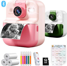 Kindercamera met Fotospeurtocht & Fotoprinter - Digitale Camera Kinderen - 11-in-1 Camera - Oplaadbaar - 48MP - Foto printer - Roze - Fototoestel