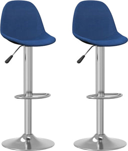 vidaXL - Barkrukken - 2 - st - stof - blauw