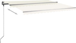 vidaXL - Luifel - vrijstaand - handmatig - uittrekbaar - 400x300 - cm - crèmekleurig