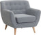 MOTALA - Chesterfield fauteuil - Grijs - Polyester