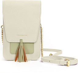Telefoontasje Dames Crossbody - Selencia Telefoontasje Elegance Tassle - Universeel Schoudertasje telefoon - Groen