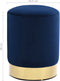 vidaXL - Kruk - fluweel - blauw - en - goudkleurig