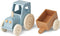 Liewood Clement Tractor met aanhangwagen houten speelgoed - Blue Fog