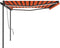 vidaXL - Luifel - automatisch - met - LED - en - windsensor - 5x3 - m - oranje - en - bruin