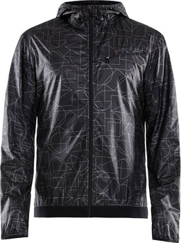 Craft Lumen Wind Jacket - Windjack - Reflecterende print - Zwart/Wit