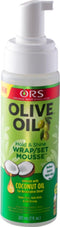 ORS Olive Oil Hold & Shine Wrap Set Mousse 207 ml - Versterkt met Collageen, Panthenol en Olijfolie voor Gezond, Gehydrateerd en Glanzend Haar, Biedt Langdurige Hold zonder Plakkerigheid