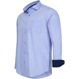 Cappuccino Italia - Heren Overhemd - Korte Mouwen Ronde Hals - Blauw - Maat XXL
