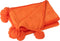 J-Line Plaid Pompom - fleece deken - polyester - oranje - 170 x 130 cm - woonaccessoires
