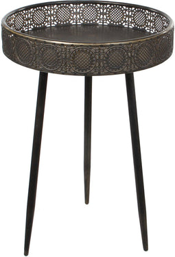 Mica Decorations Lagune - Bijzettafel - H58 x Ø40 cm - Metaal - Brons