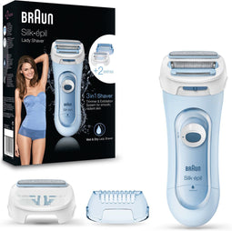 Braun Silk-épil 5-160 - Ladyshaver - 3-in-1 scheerapparaat trimmer scrub - Blauw
