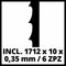 Einhell Lintzaag TC-SB 245 L - 400 W - 1450 t/min - Zaaghoogte 90°/45°: 101/60 mm - Uitlading 245 mm - Zaaglint 1712x6x0,65 mm - Afzuigadapter Ø36 mm