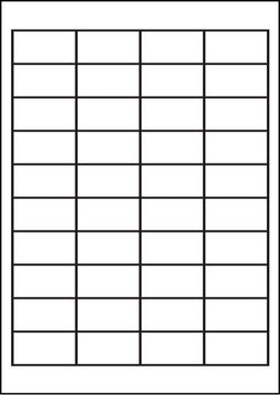 A4 etiketten 48,5 x 25,4 mm wit 100 vel