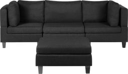 Beliani FEVIK - - Driezitsbank - Zwart - Kunststof