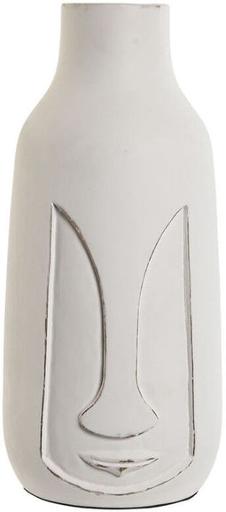 Vaas Home ESPRIT Wit Mangohout Modern Gezicht 15 x 15 x 30 cm
