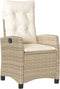 vidaXL - Tuinstoel - verstelbaar - met - kussens - poly - rattan - beige