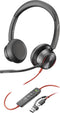 Poly Blackwire 8225 - On Ear Headset - Noise Cancelling Microfoon - Zwart