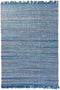 BESNI - Laagpolig vloerkleed - Marineblauw - 140 x 200 cm - Katoen