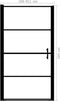 vidaXL - Douchedeur - mat - 91x195 - cm - gehard - glas - zwart
