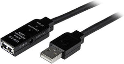 Startech USB2AAEXT5M - Actieve USB 2.0 verlengkabel 5 m - 480 Mbps - Zwart