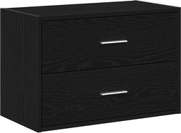 vidaXL - Kast - met - 2 - lades - 60x31x40 - cm - bewerkt - hout - zwart - eikenkleurig