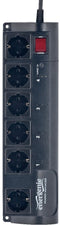 Gembird EG-PMS2 - Programmeerbare overspanningsbeveiligde stekkerdoos - 6x Geaarde stekkers - Zwart