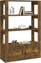 vidaXL - Dressoir - 80x30x119,5 - cm - bewerkt - hout - gerookt - eikenkleurig
