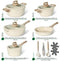 Just Perfecto JL-888 - 14-delige pannenset - Antiaanbaklaag - Beige (14 stuks)