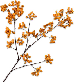 Silk-ka Kunstbloem-Zijde Bessentak Oranje-Geel 82 cm