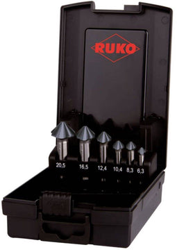 RUKO 102890PRO - Kegelverzinkboorset 6-delig - HSS Kwaliteit - 6.30 mm tot 20.50 mm (6 stuks)