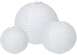 Lampion Papier Rosegoud/Wit, Set van 6